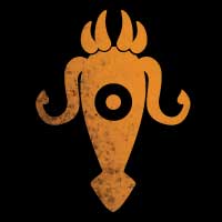gold squid over black field