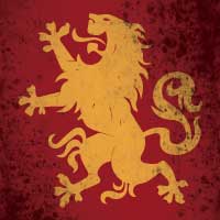 gold lion over red field
