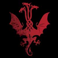 red three-headed dragon over black field